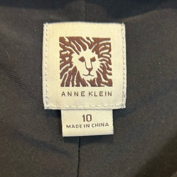 Anne Klein Black Sheath Dress Faux Leather Shoulders - Picture 4 of 6